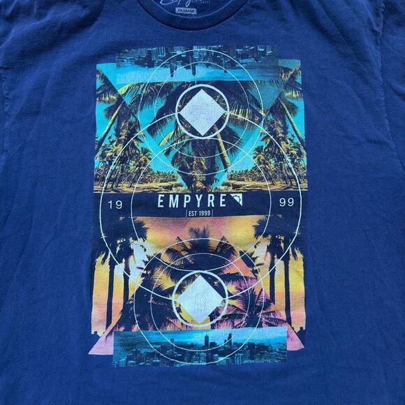Empyre T-Shirt Navy Blue Big Graphic Skater Short Sleeve Men’s Size 2XL Skater - Picture 2 of 9
